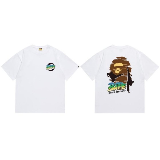 White BAPE Karate "World Gone Mad" T-Shirt